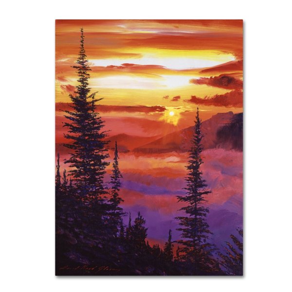 Пейзаж акрилом закат