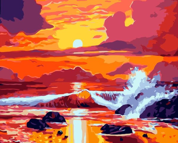 Пейзаж акриловыми красками