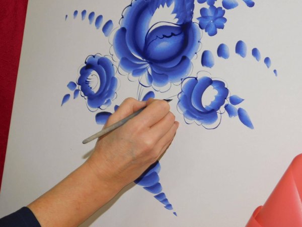 Мазок гжельской росписи