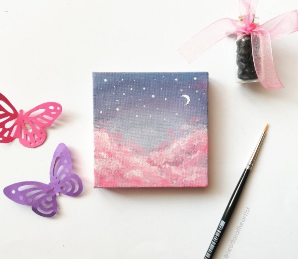 Рисование на маленьких холстах