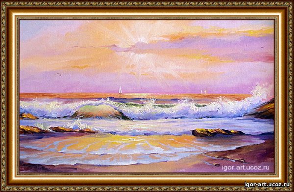 Легкий морской пейзаж маслом