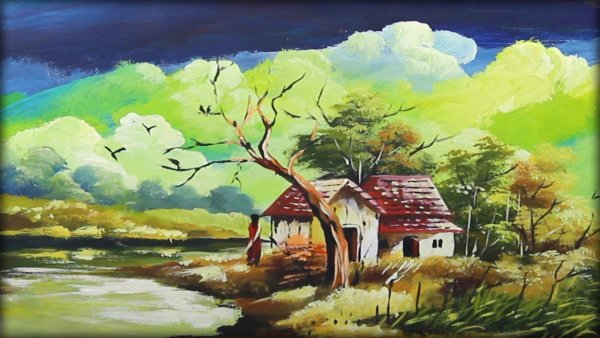 Реалистичные картины акрилом природа