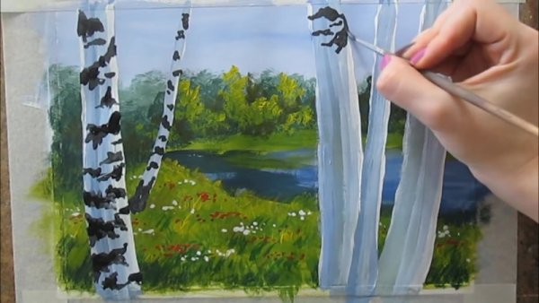 Осень акрилом