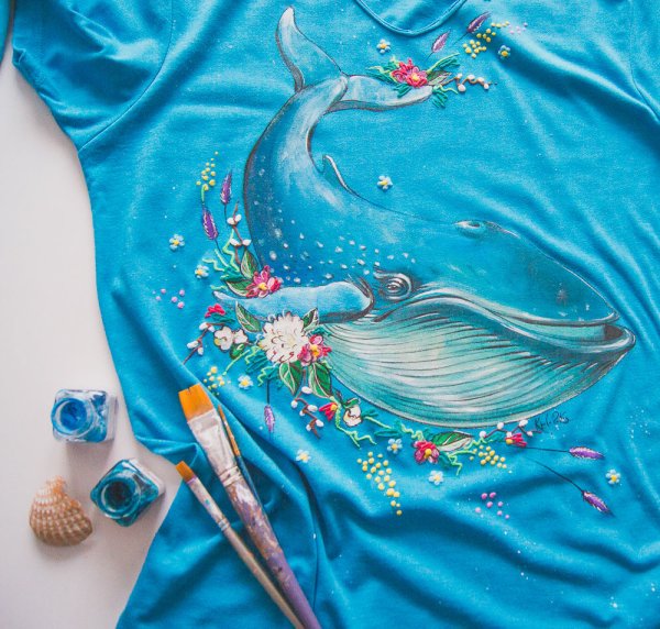 Роспись одежды акриловыми красками