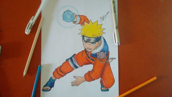 Нарисовать Наруто красками