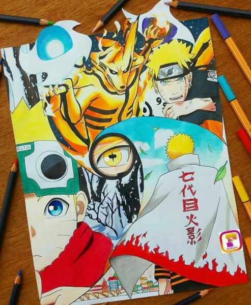 Аниме Наруто красками