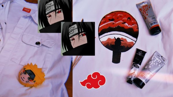 Аниме на одежде акриловыми