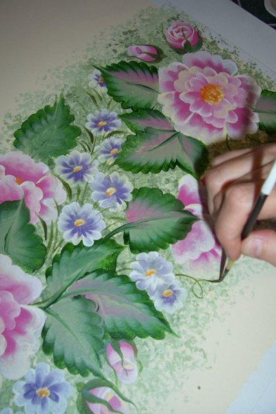 Цветы акриловыми красками