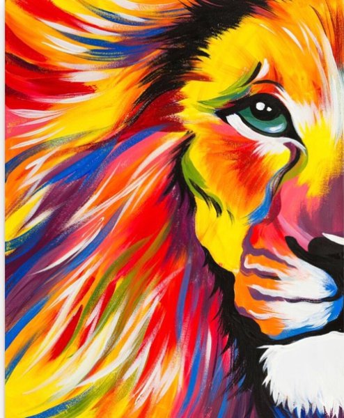 Лев акрилом