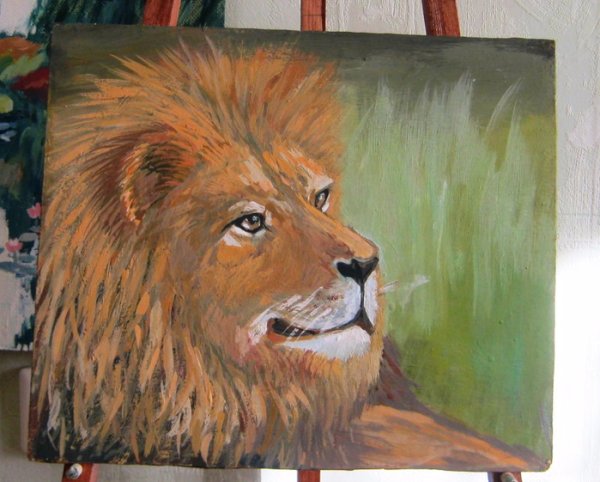 Лев акрилом