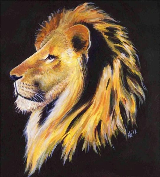 Лев акрилом