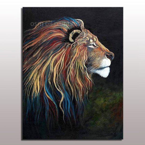Лев на холсте
