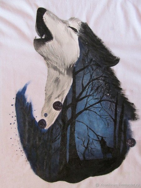 Волк акрилом