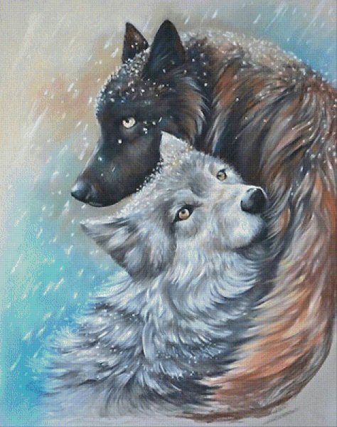 87114 Алмазная мозаика волки 40х50см,