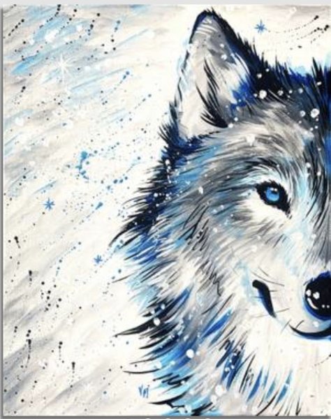 Волк акрилом на холсте