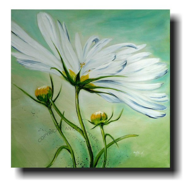 Ромашки акрилом на холсте