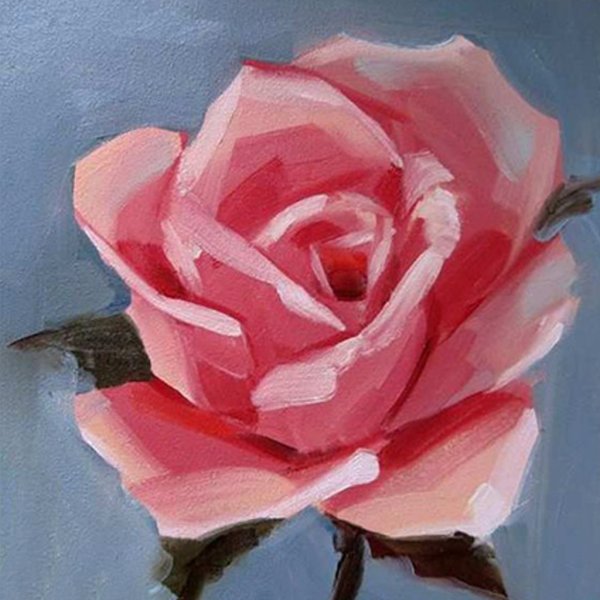 Роза красками