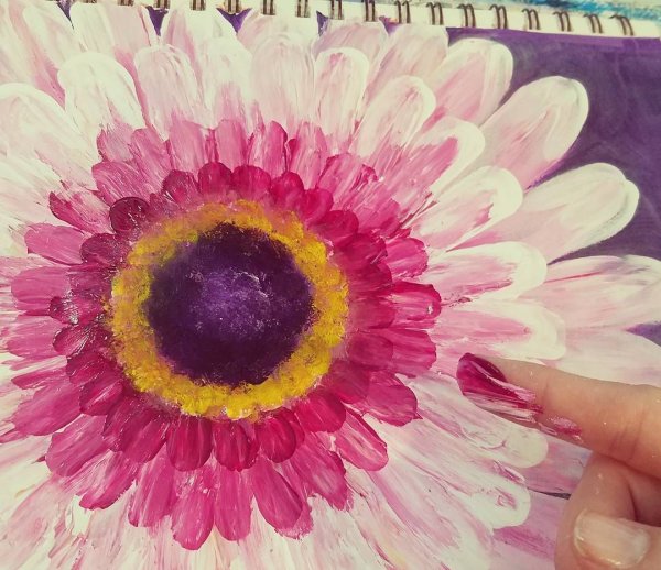 Рисование цветов акриловыми красками