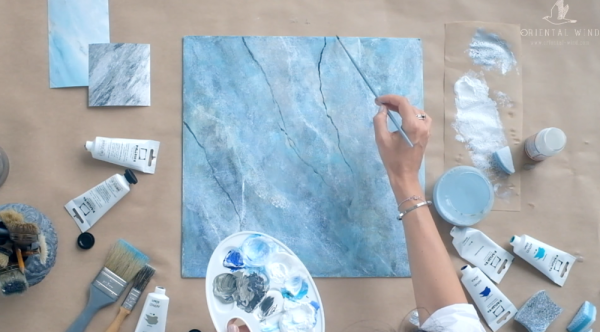 Мрамор акриловыми красками