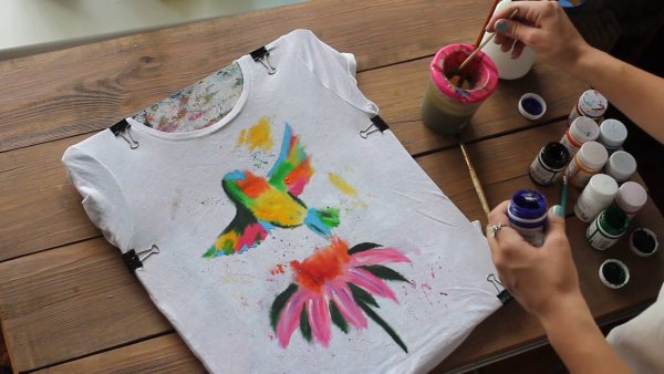 Рисование по ткани акриловыми красками для детей