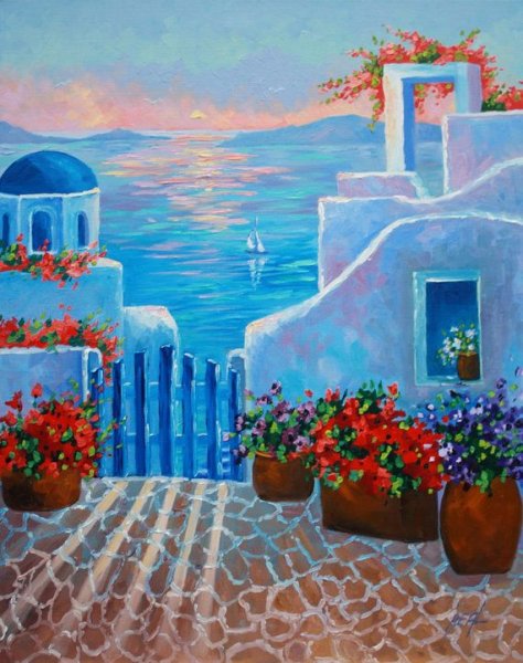 Картина Греция Санторини