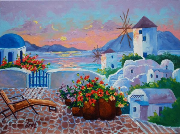 Картина Греция Санторини