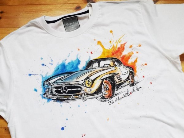 Вышивка авто на футболке