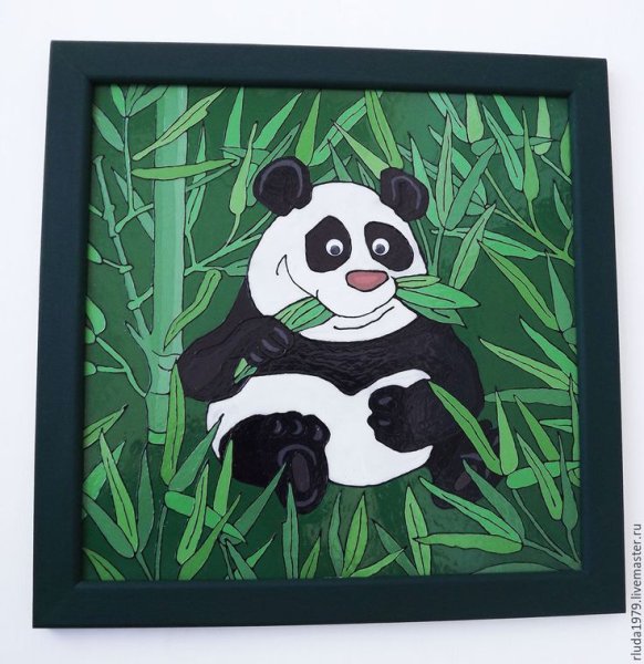 Панда картина акрилом