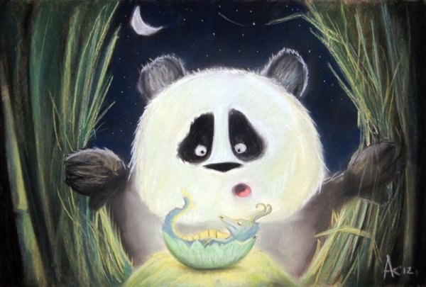 Панда красками
