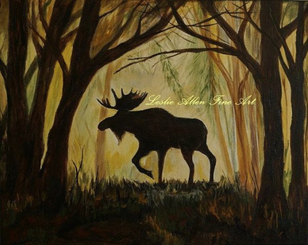 Лось Графика живопись