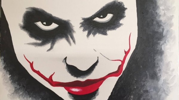 Джокер рисунок акрилом