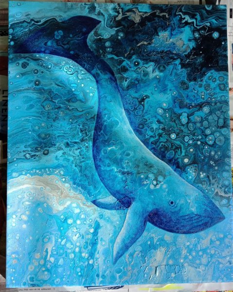 Кит акварелью