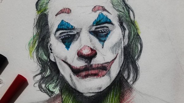 Джокер картина красками для детей