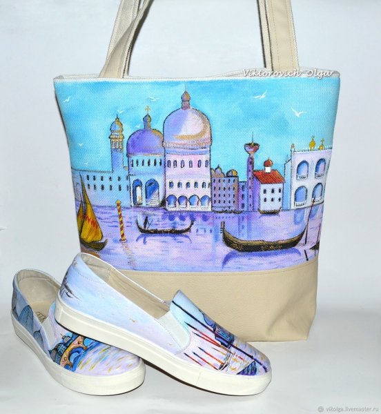 Пляжная сумка с ручной росписью
