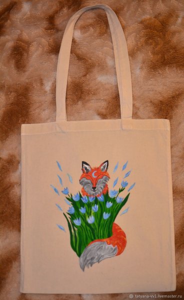 Шоппер с ручной росписью