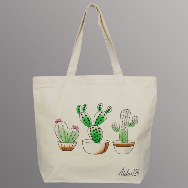 Сумка тканевая на длинной ручке