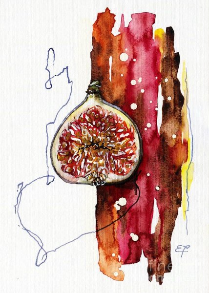 Фрукты акварелью абстрактные