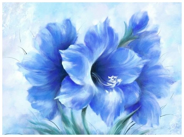Синие цветы живопись