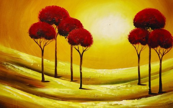 Красно желтый пейзаж