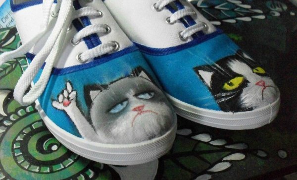 Роспись на кроссовках акриловыми красками