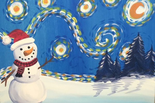 Новогодние картины акрилом