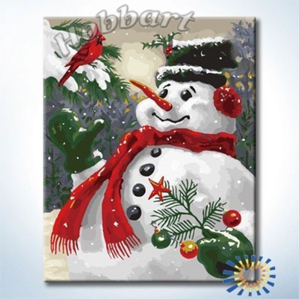 Картина по номерам Снеговик