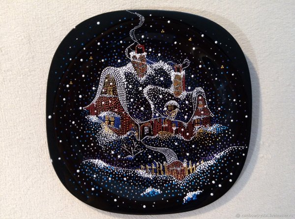 Точечная роспись зима