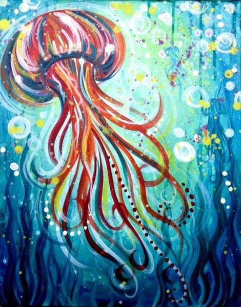 Медуза гуашью