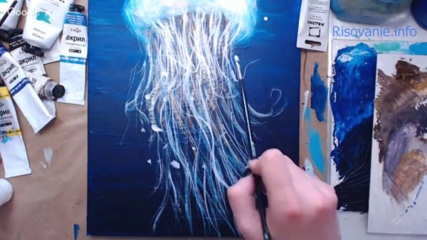 Медузы правополушарное рисование для детей