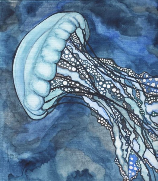 Арт медуза акрилом