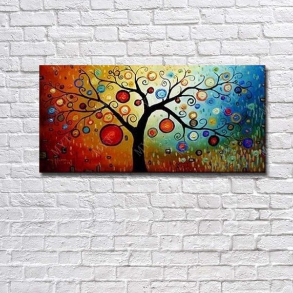 Дерево акриловыми красками на холсте