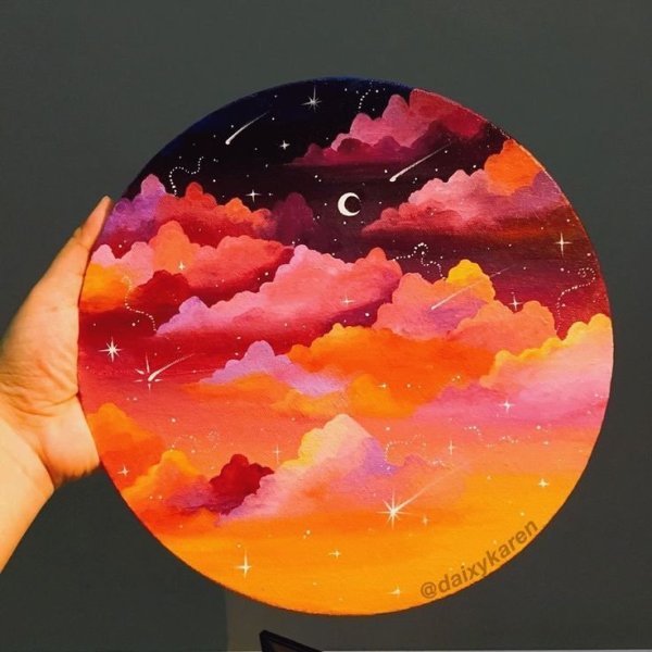 Рисование на пластинках акрилом