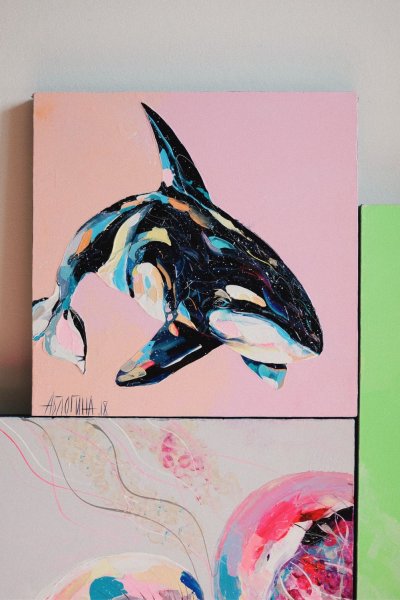 Касатка акрилом