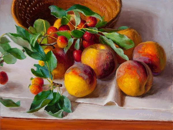 Персики акрилом